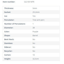 Bong Grace Glass GG10018 PR