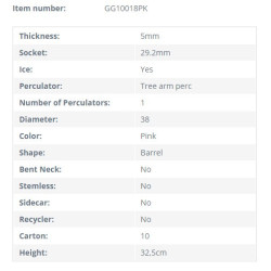 Bong Grace Glass GG10018 PK