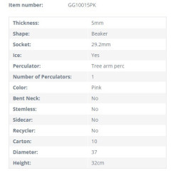 Bong Grace Glass GG10015 PK